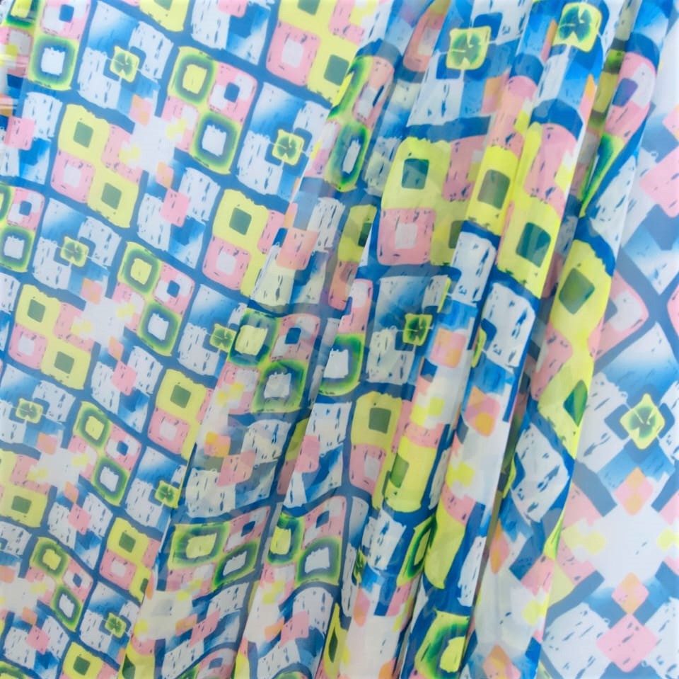 Print On Poly Flat Chiffon Woven Fabric#25