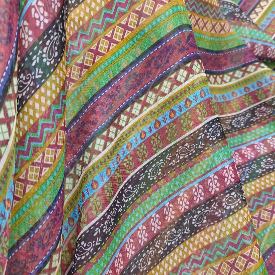 Print On Poly Flat Chiffon Woven Fabric#27
