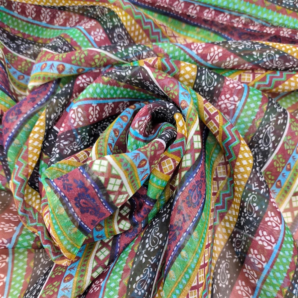 Print On Poly Flat Chiffon Woven Fabric#27