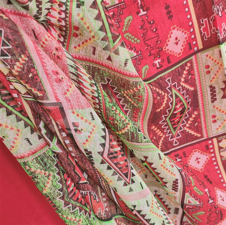 Print On Poly Flat Chiffon Woven Fabric#28