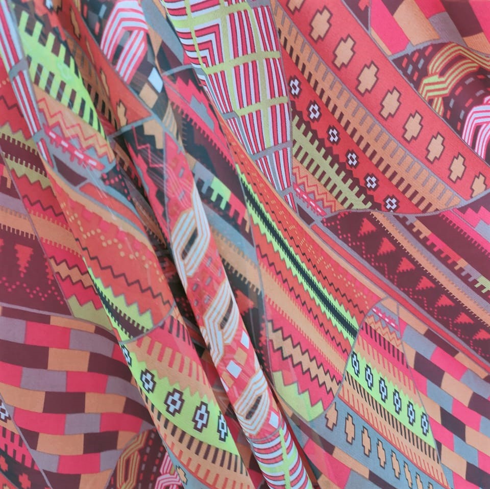 Print On Poly Flat Chiffon Woven Fabric#28
