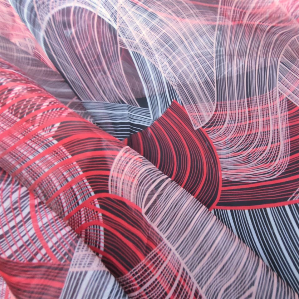 Print On Poly Flat Chiffon Woven Fabric#36