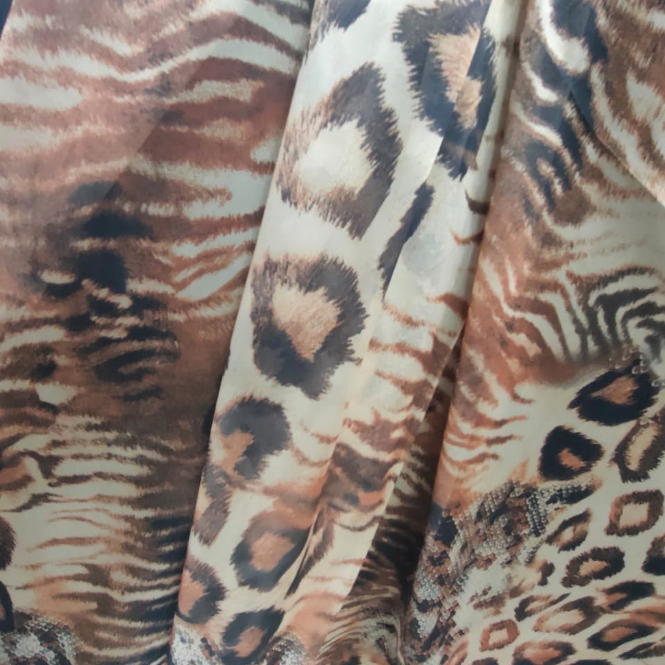 Print On Poly Flat Chiffon Woven Fabric#43
