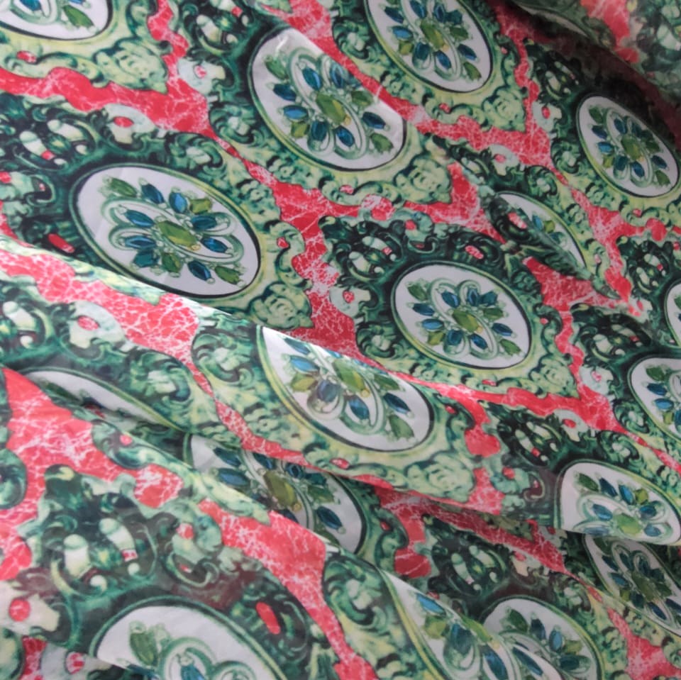 Print On Poly Flat Chiffon Woven Fabric#45