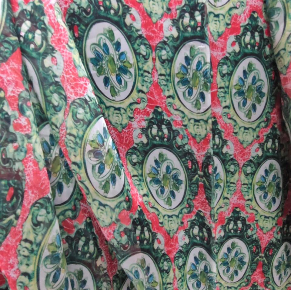 Print On Poly Flat Chiffon Woven Fabric#45