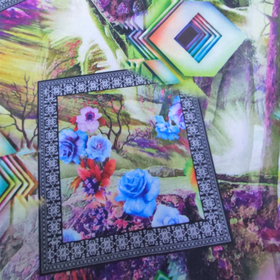 Print On Poly Flat Chiffon Woven Fabric#49
