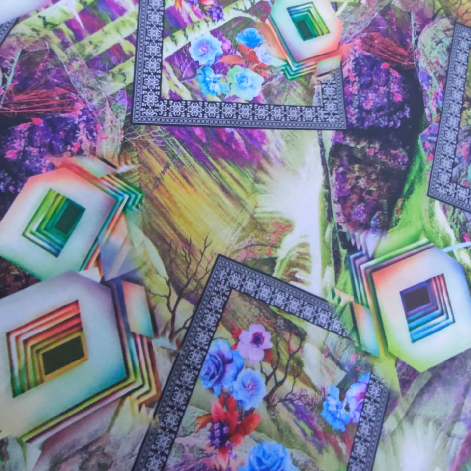 Print On Poly Flat Chiffon Woven Fabric#49