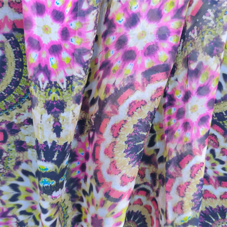 Print On Poly Flat Chiffon Woven Fabric#53