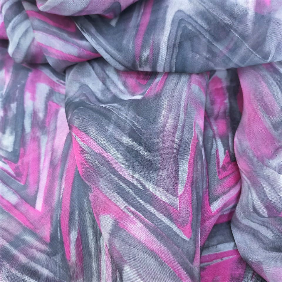 Print On Poly Flat Chiffon Woven Fabric#58