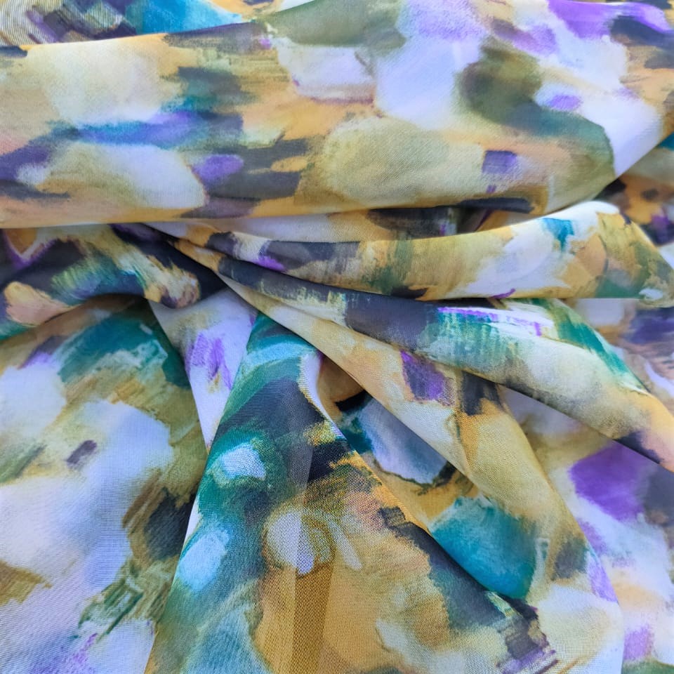 Print On Poly Flat Chiffon Woven Fabric#66