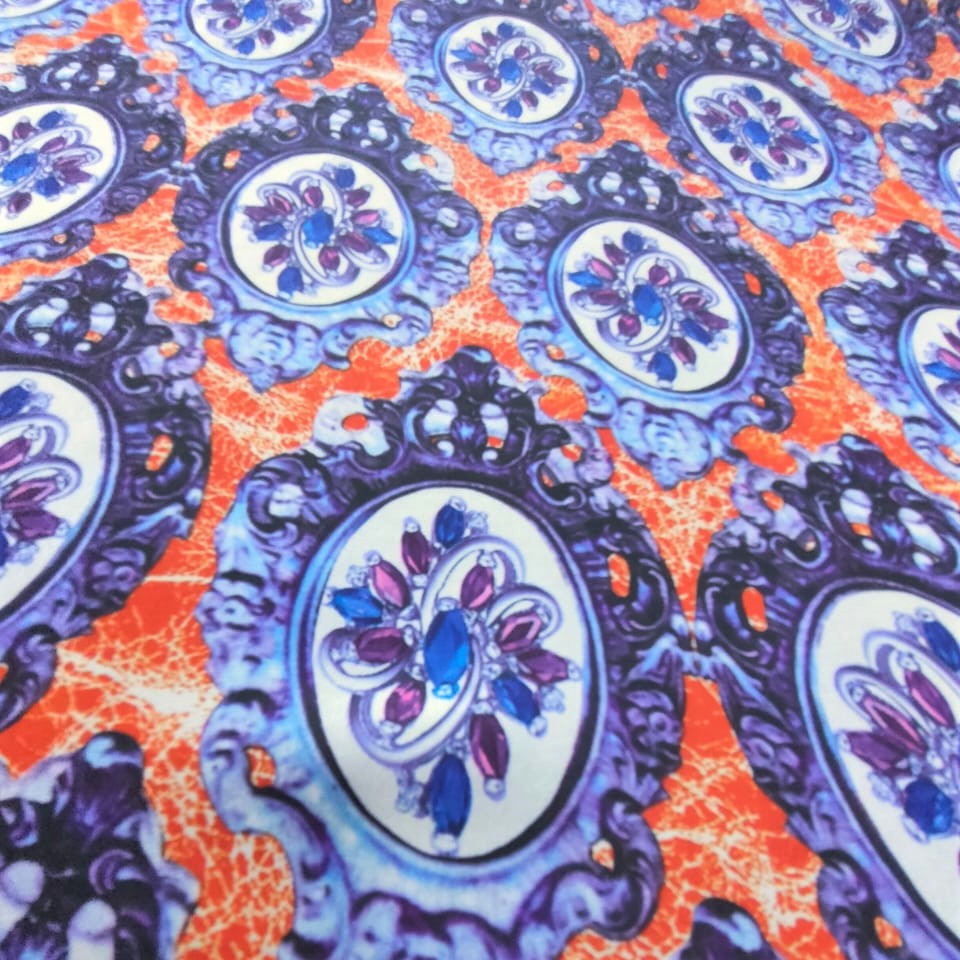 Print On Poly Flat Chiffon Woven Fabric#69