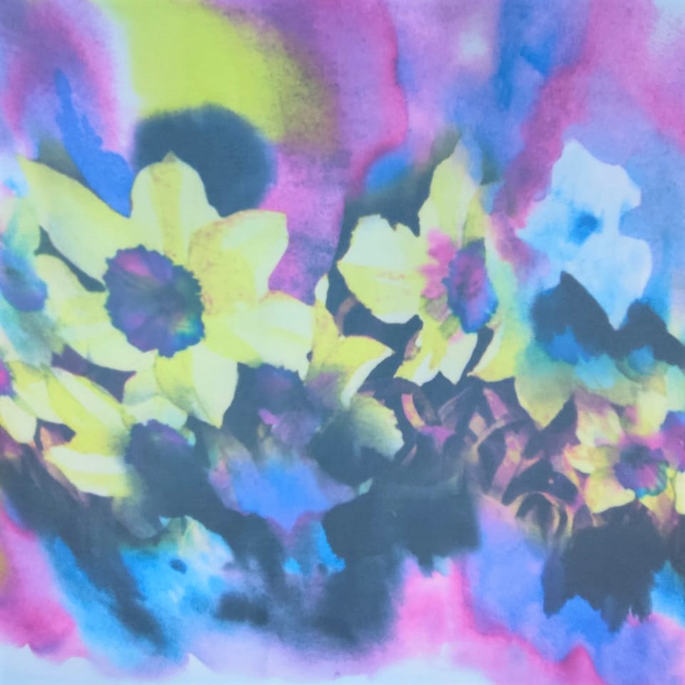 Print On Poly Flat Chiffon Woven Fabric#75