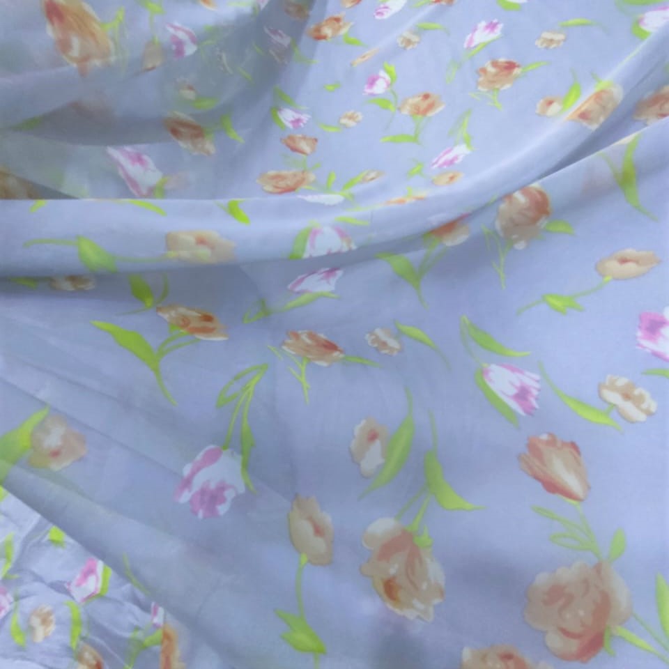 Print On Poly Flat Chiffon Woven Fabric#80