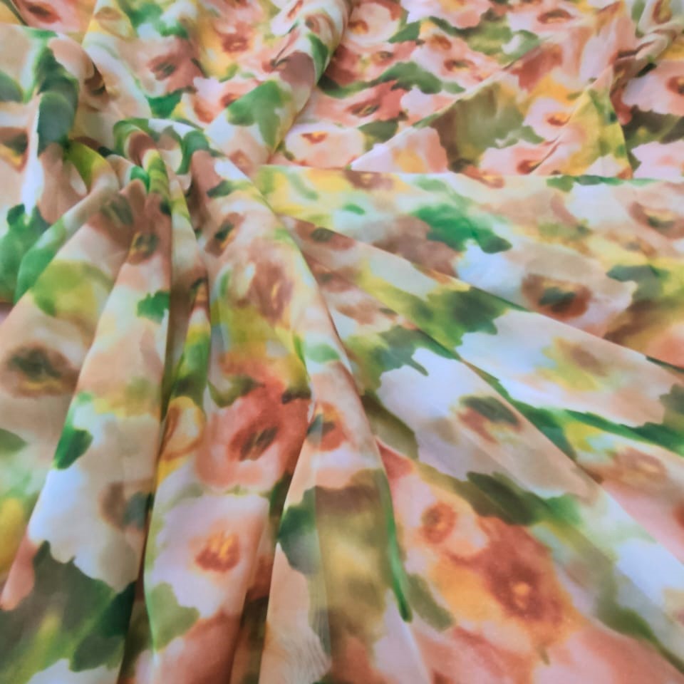 Print On Poly Flat Chiffon Woven Fabric#95