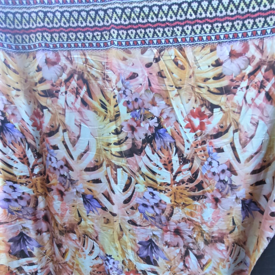 Print On Poly Flat Chiffon Woven Fabric#100