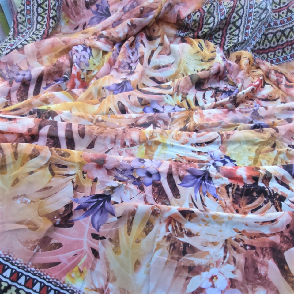 Print On Poly Flat Chiffon Woven Fabric#104