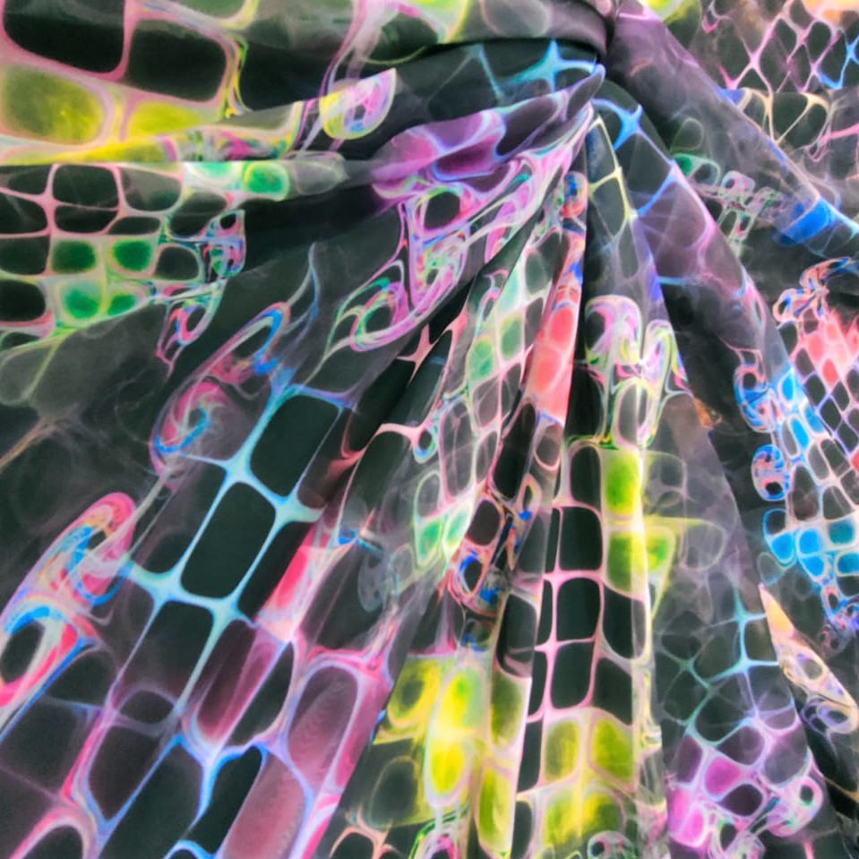 Print On Poly Flat Chiffon Woven Fabric#116