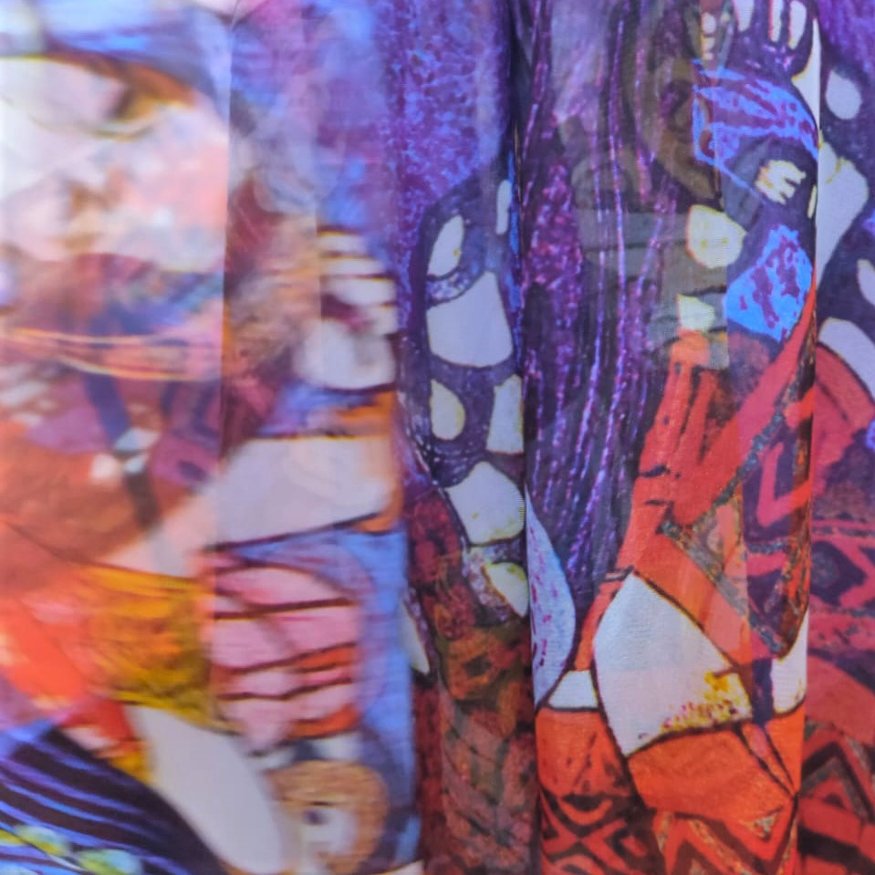 Print On Poly Flat Chiffon Woven Fabric#119