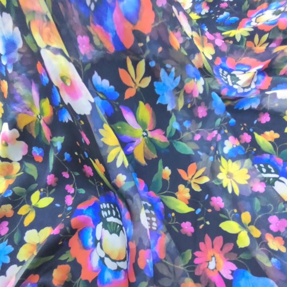 Print On Poly Flat Chiffon Woven Fabric#122