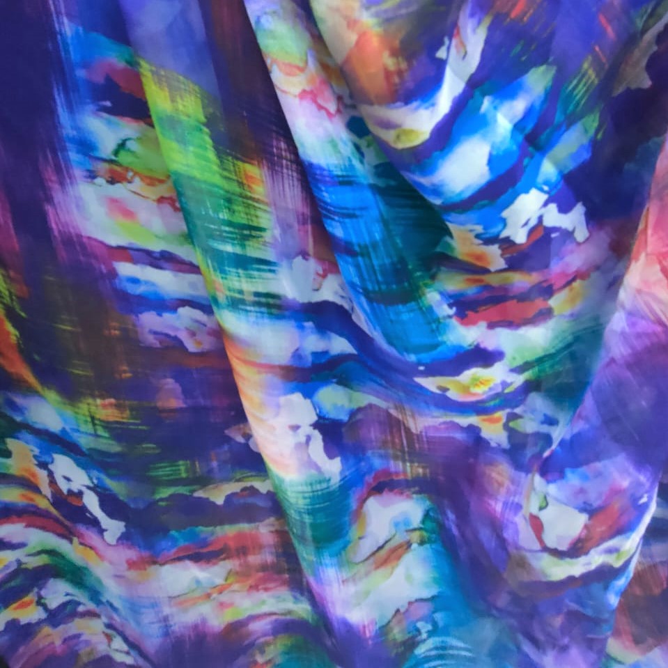 Print On Poly Flat Chiffon Woven Fabric#126
