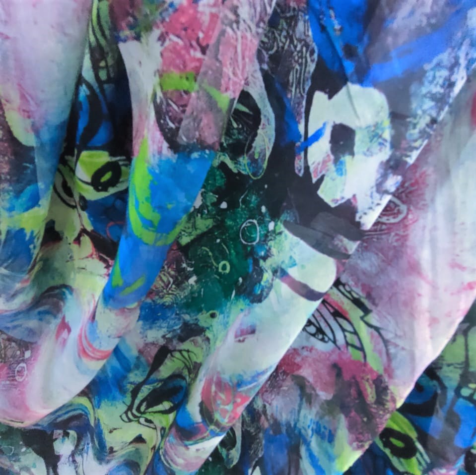 Print On Poly Flat Chiffon Woven Fabric#128