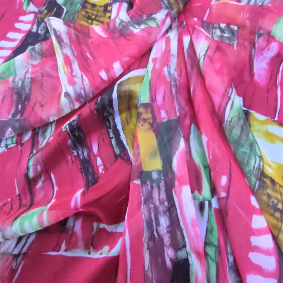 Print On Poly Flat Chiffon Woven Fabric#132