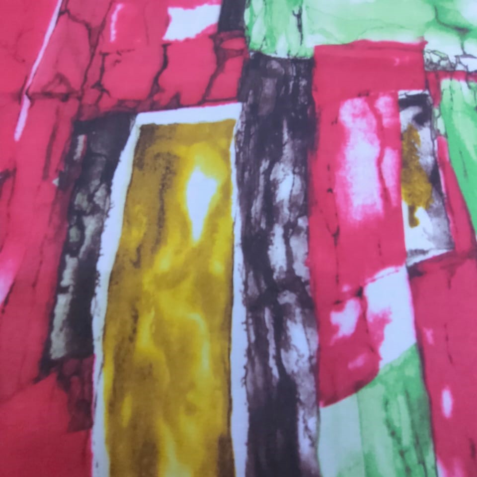 Print On Poly Flat Chiffon Woven Fabric#132