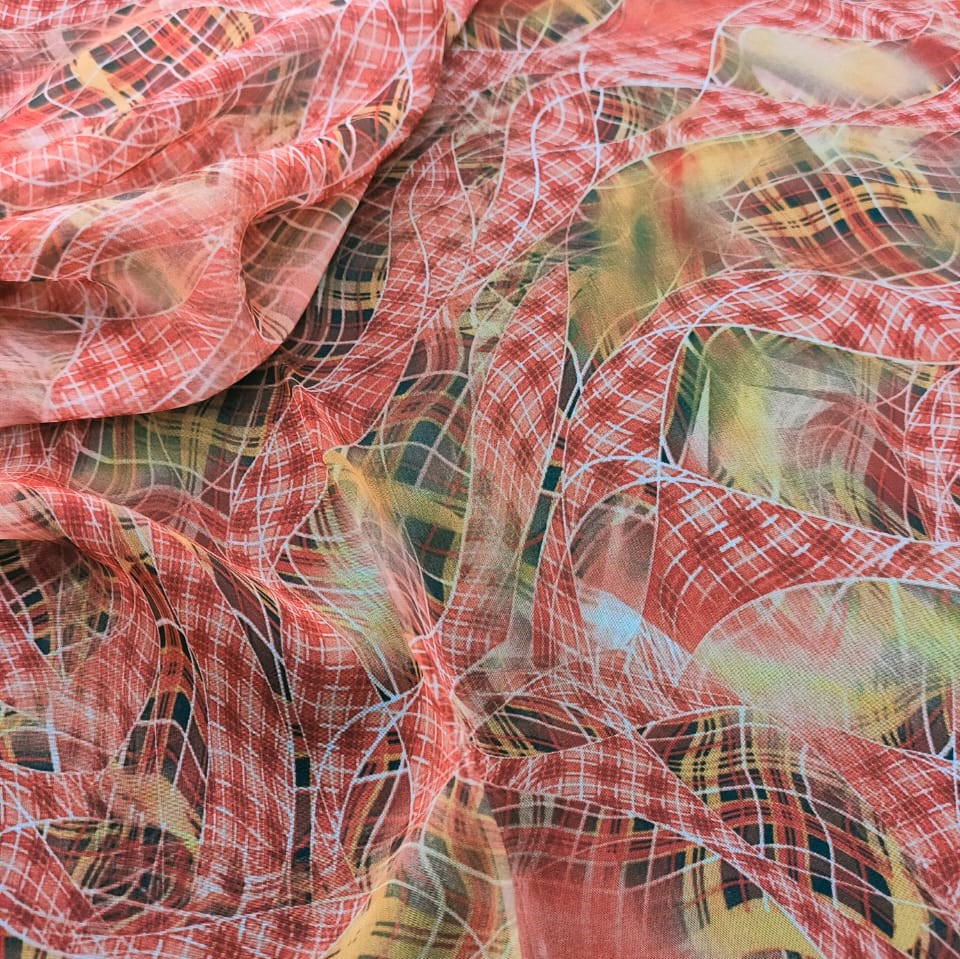Print On Poly Flat Chiffon Woven Fabric#137