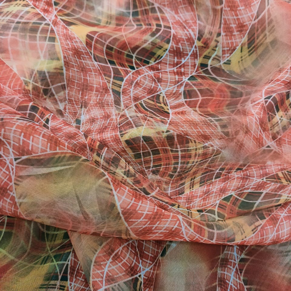 Print On Poly Flat Chiffon Woven Fabric#137
