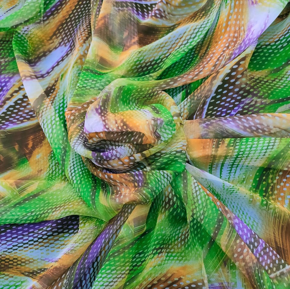 Print On Poly Flat Chiffon Woven Fabric#139