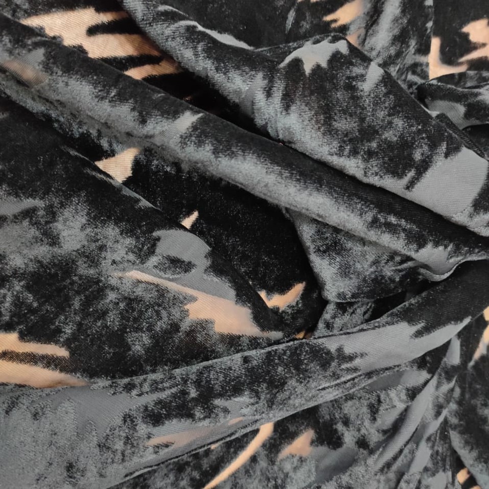 Black Poly Viscose Velvet Brasso#05