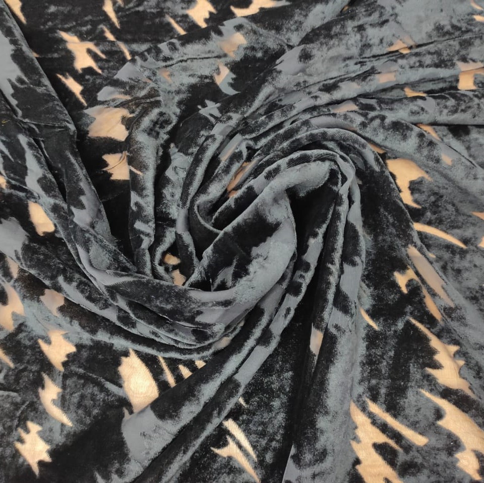 Black Poly Viscose Velvet Brasso#05