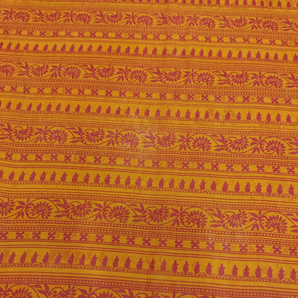 Orange & Red  Ethnic Print On Georgette