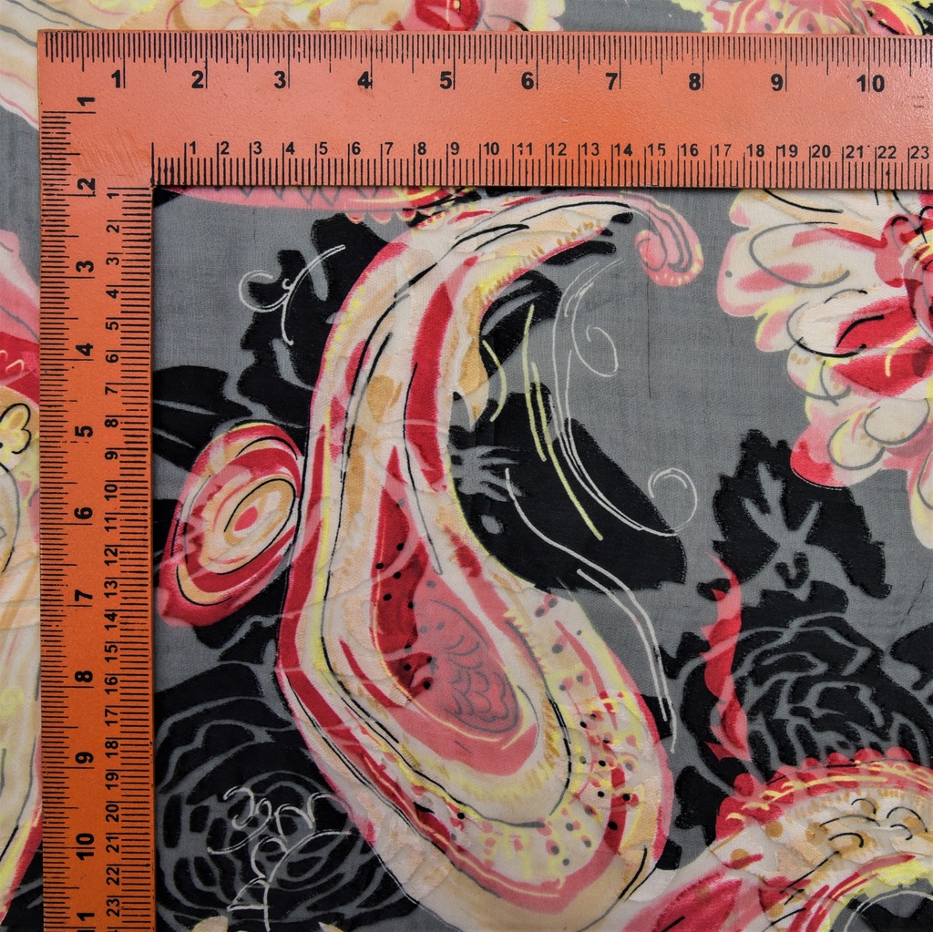 Print On Silk Satin Burnout#05