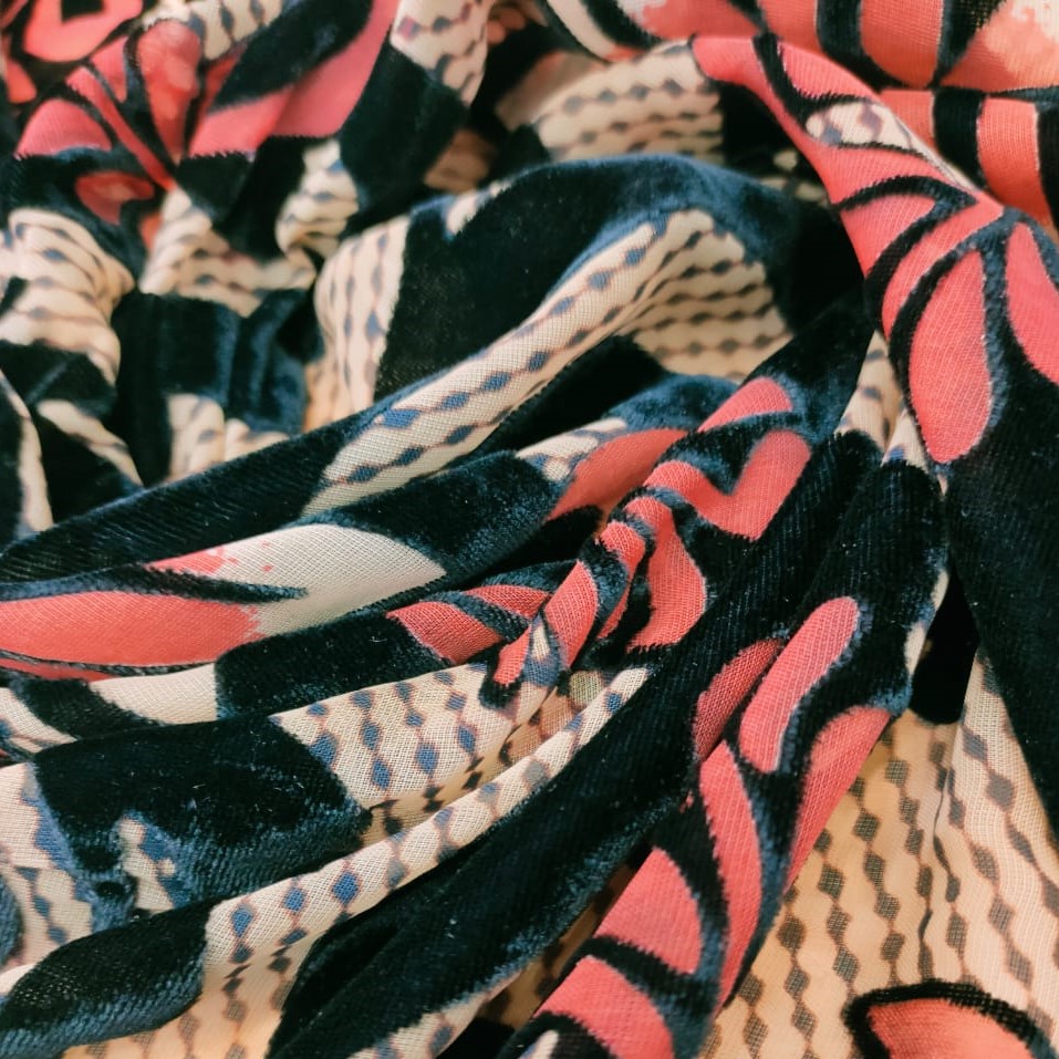 Print On Velvet Brasso Fabric