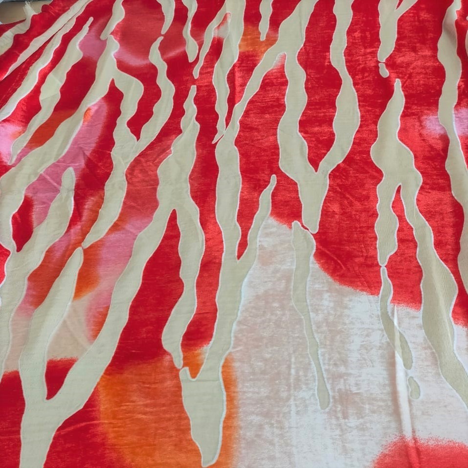 Printed Velvet Brasso Fabric