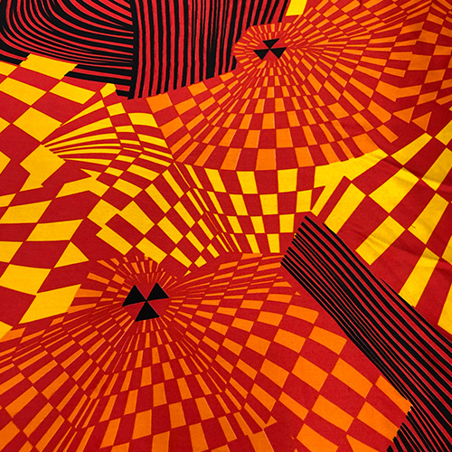 Geometrical Art Print on Pure Silk Satin