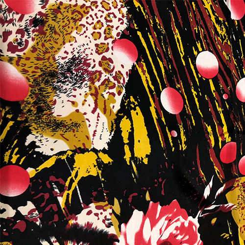 Rustic Garden Print on Pure Silk Satin