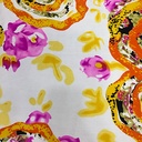 2719 Orange Mojito Print on Pure Silk Satin