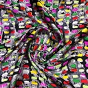 Little Happiness Print on Pure Silk Satin 2746