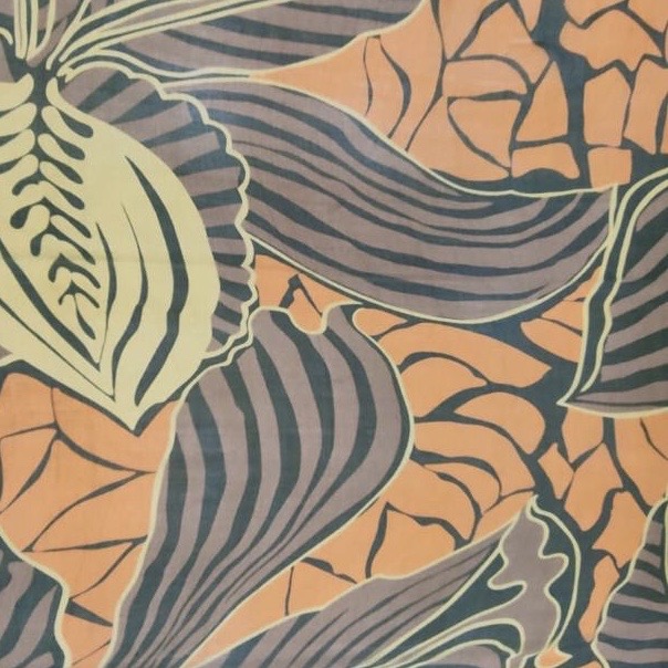 Camouflage Leaves Print On Silk Chiffon
