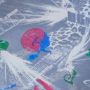 Cityscape(Blue)Print On Silk Chiffon