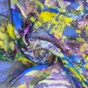 Delicate Artwork Print On Silk Chiffon