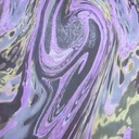 Purple Marble Effect Print On Silk Chiffon