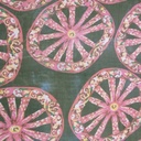 Wheel Of Art (Pink) Print On Silk Chiffon