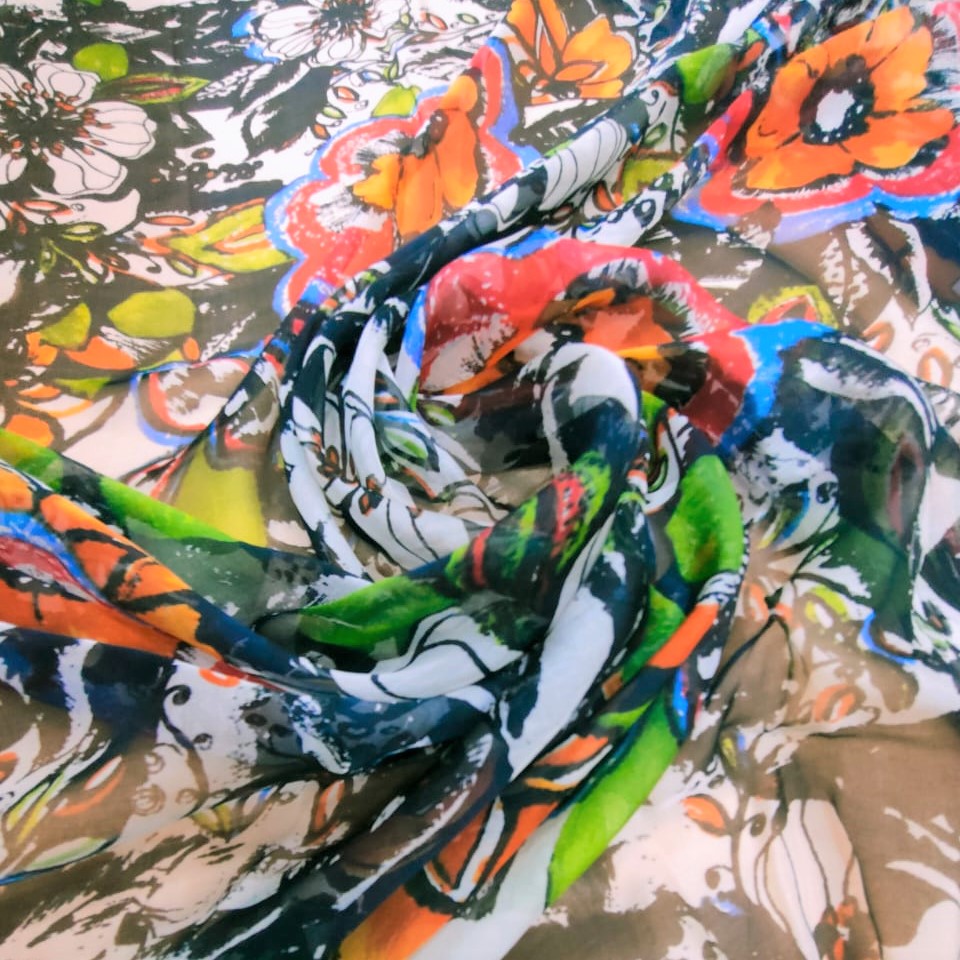 Print On Silk Chiffon#109