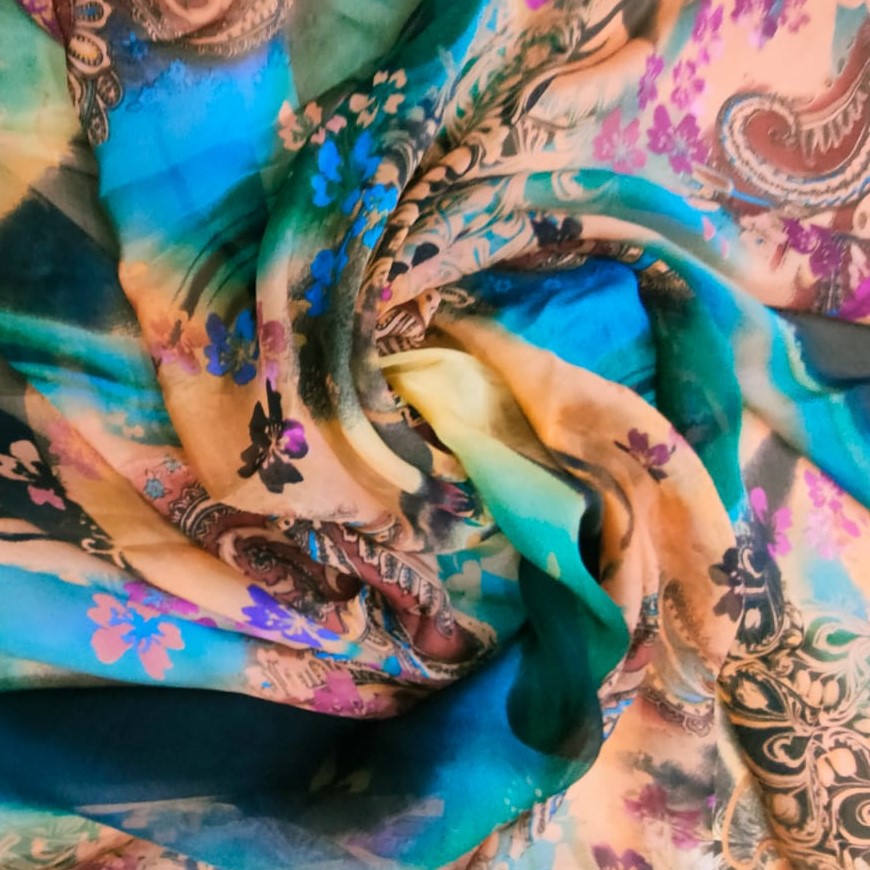 Print On Silk Chiffon#110
