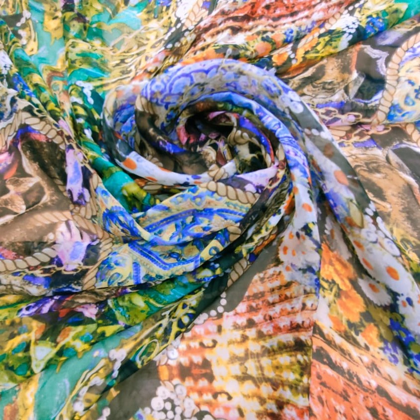 Print On Silk Chiffon#104
