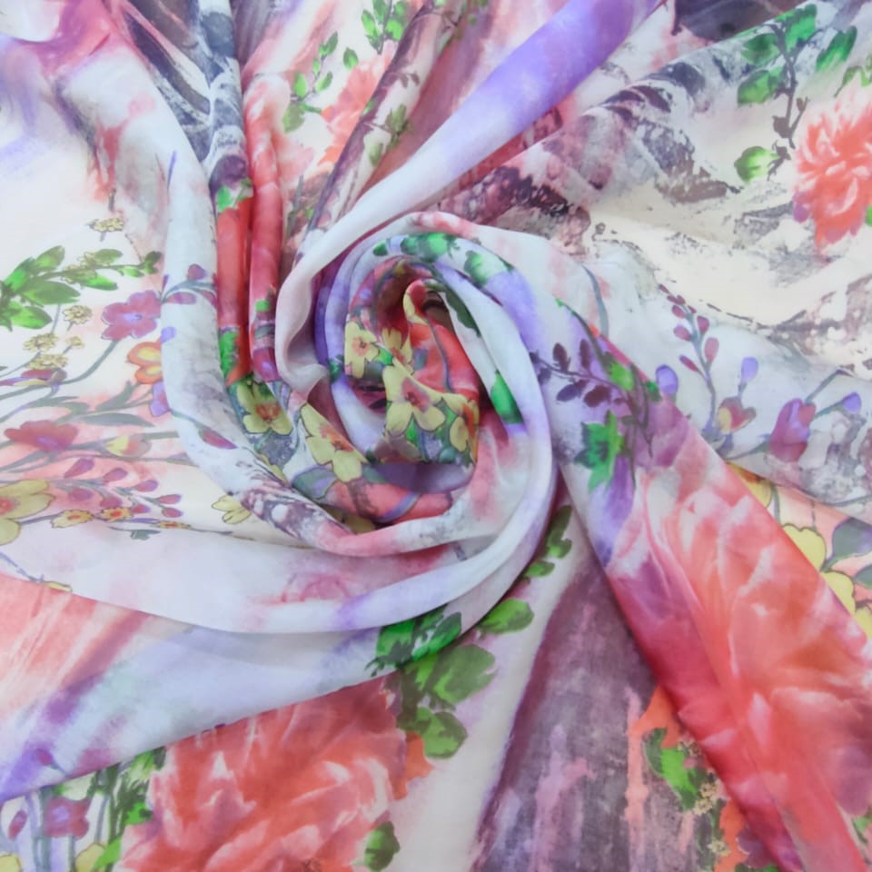 Print On Silk Chiffon#124