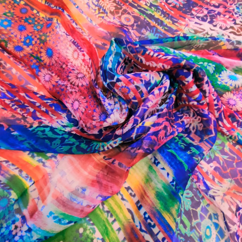 Print On Silk Chiffon#153